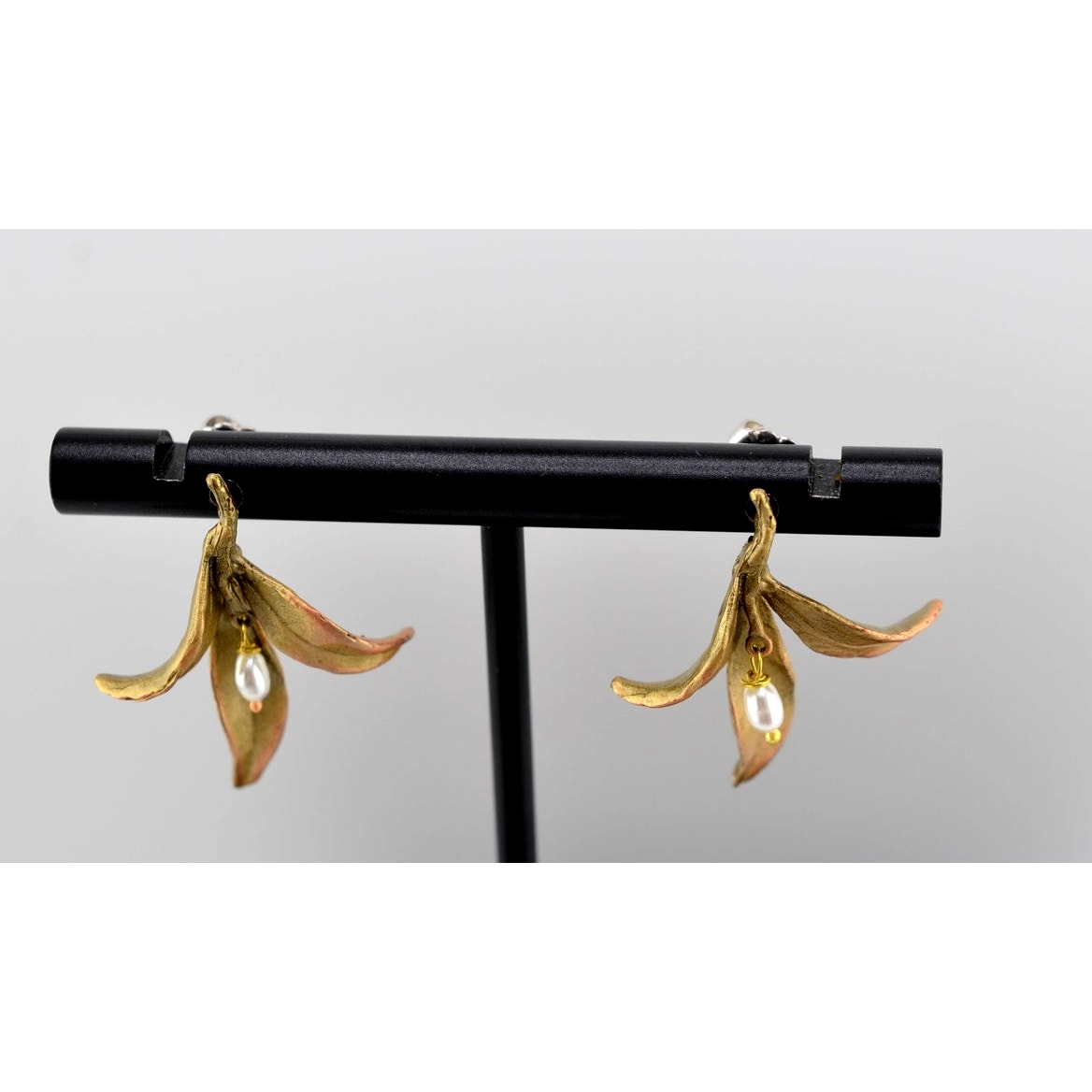 Michael Michaud Tapestry Post Earrings W/Pearls